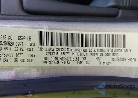 2018 Jeep Grand Cherokee Altitude 4X4 from USA, damaged, VIN 1C4RJFAG7JC119151